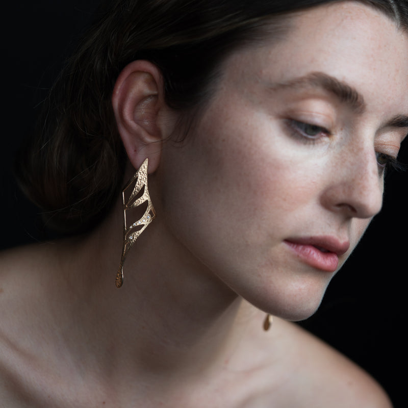 Moth Earrings in Gold