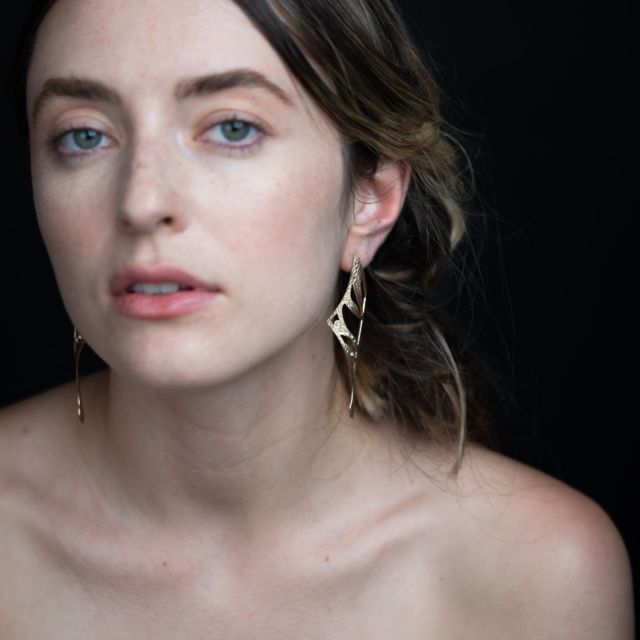Moth Earrings in Gold