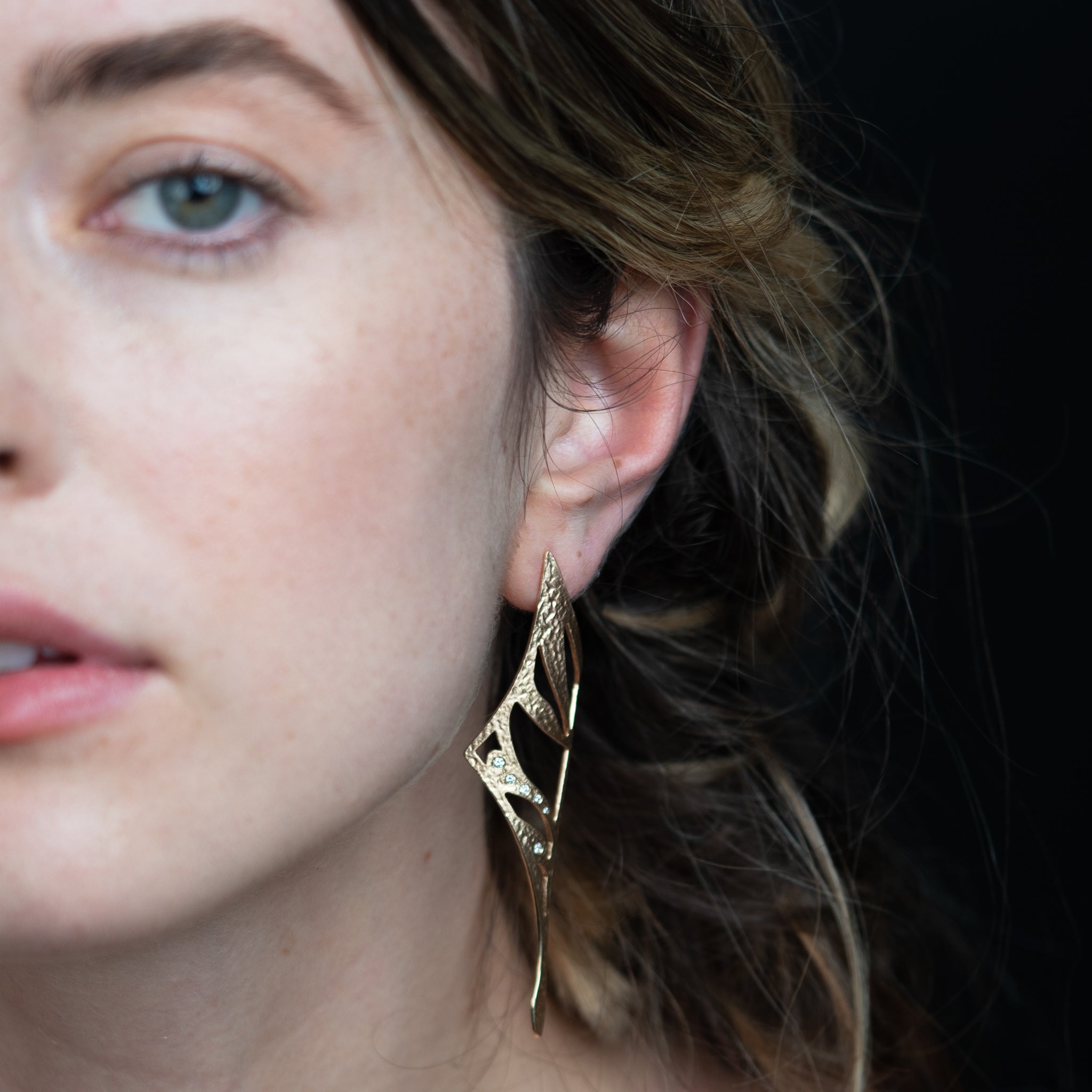 Moth Earrings in Gold