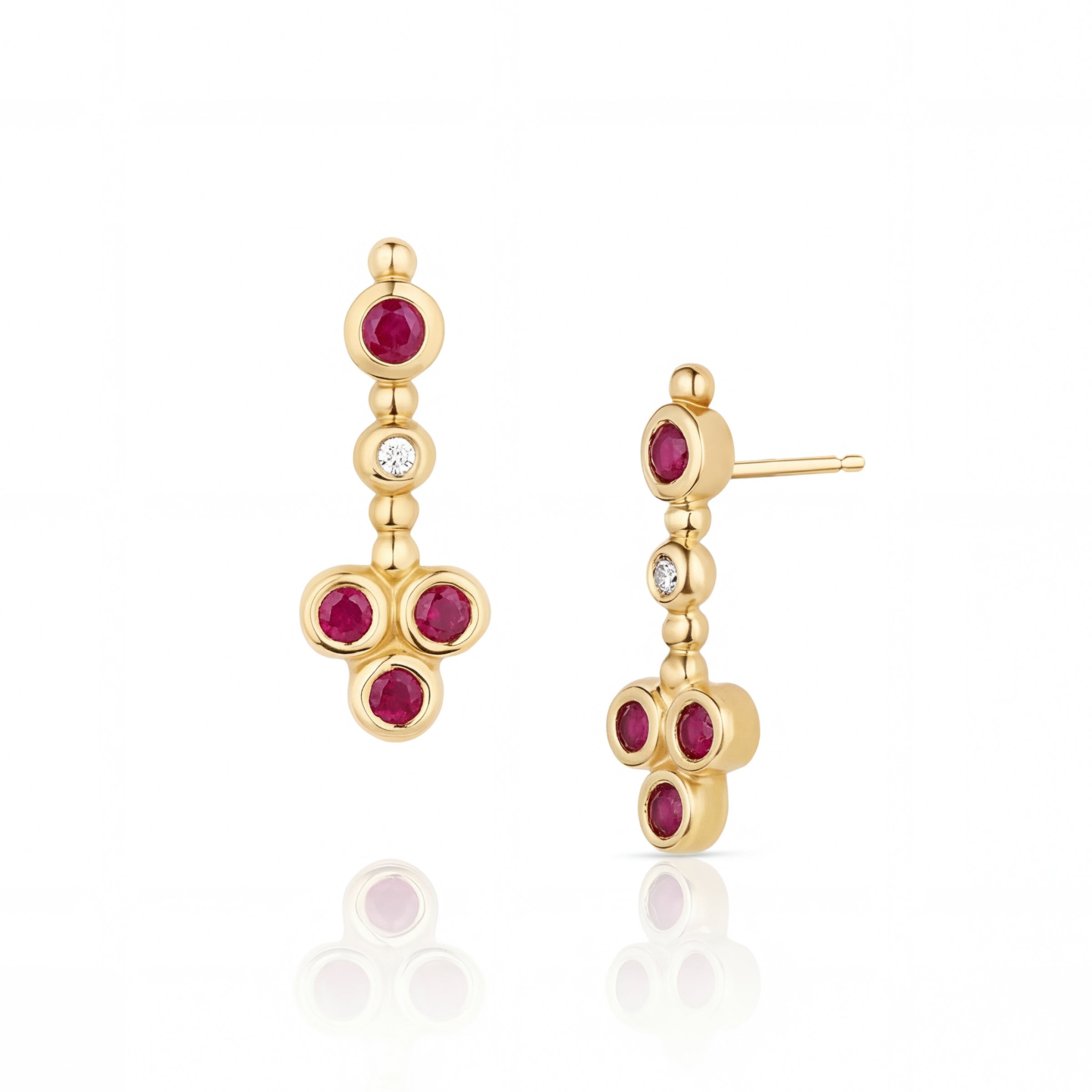 Queen of Clubs Ruby Studs