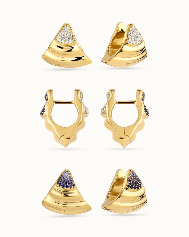 RESONANCE Huggies - Reversible Diamond & Sapphire Ombré