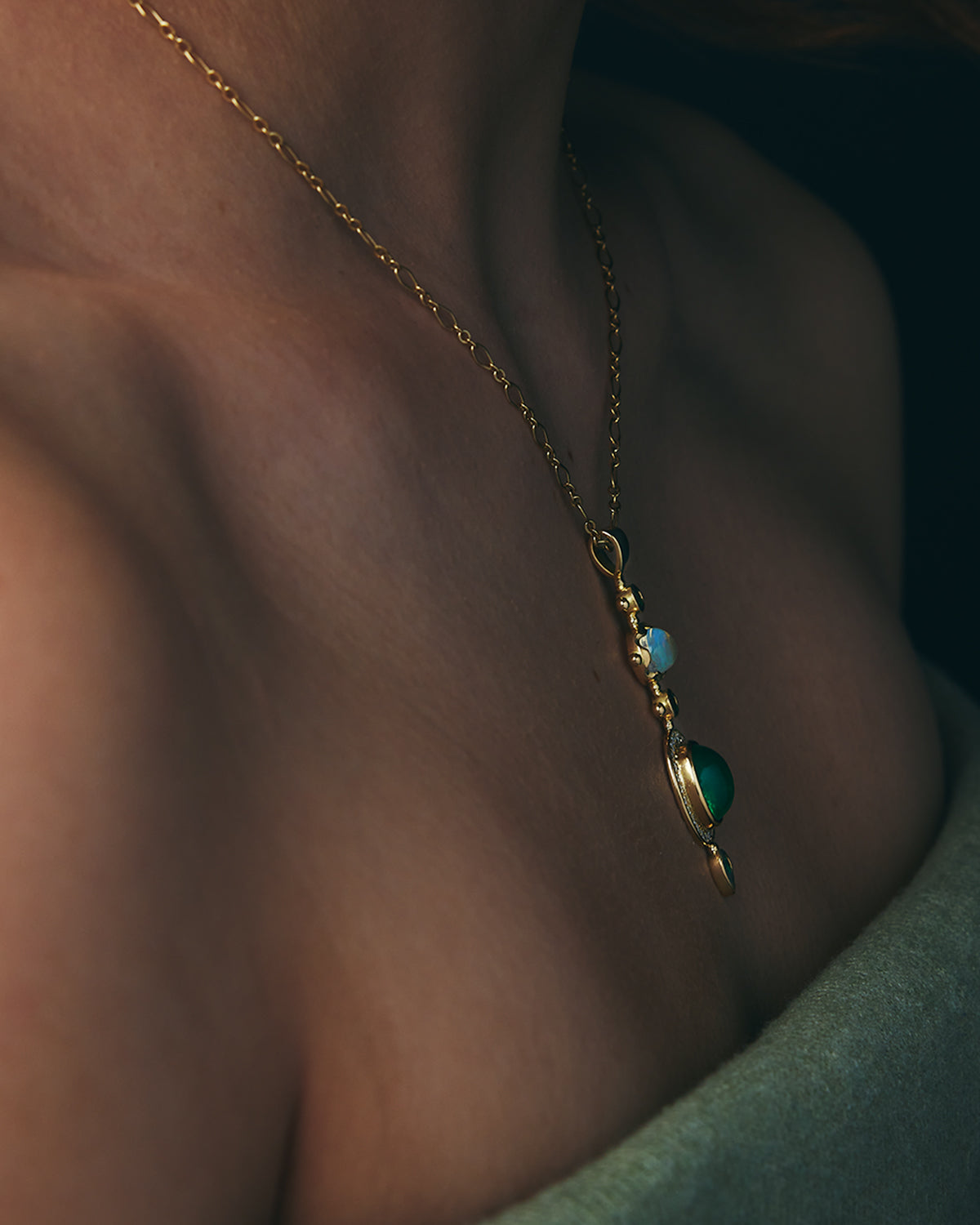 Amulet Emerald and Diamonds