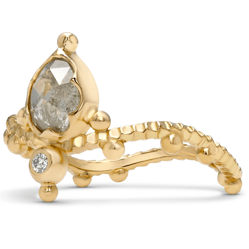 Rose-Cut Diamond Arc Tiara Ring