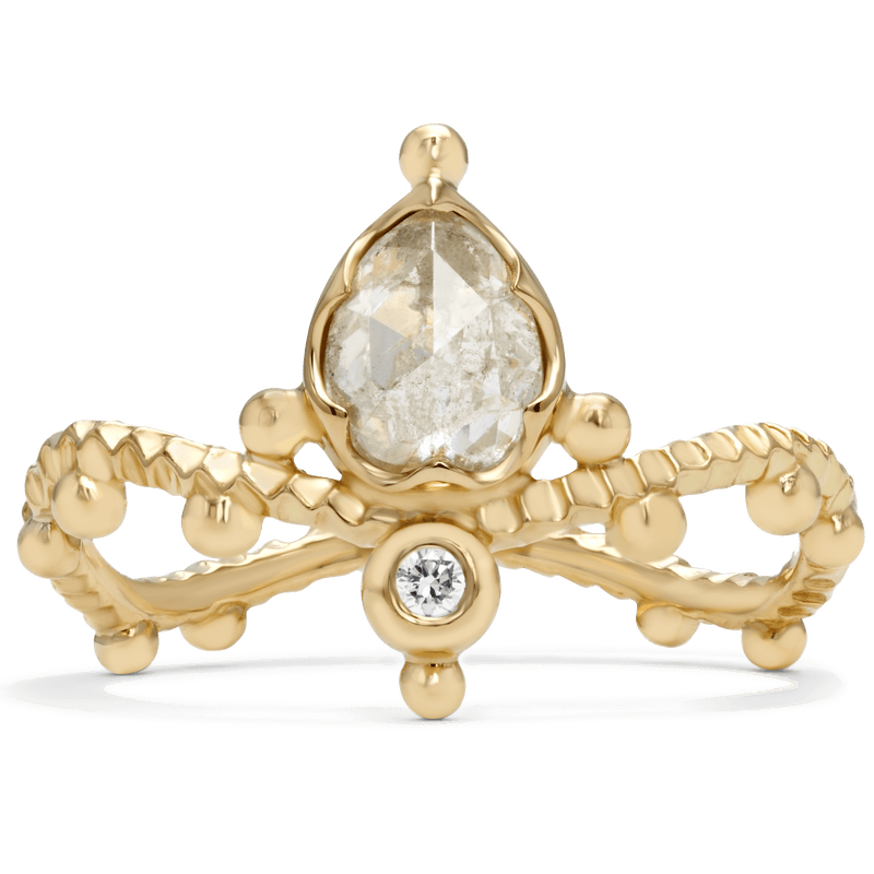 Rose-Cut Diamond Arc Tiara Ring