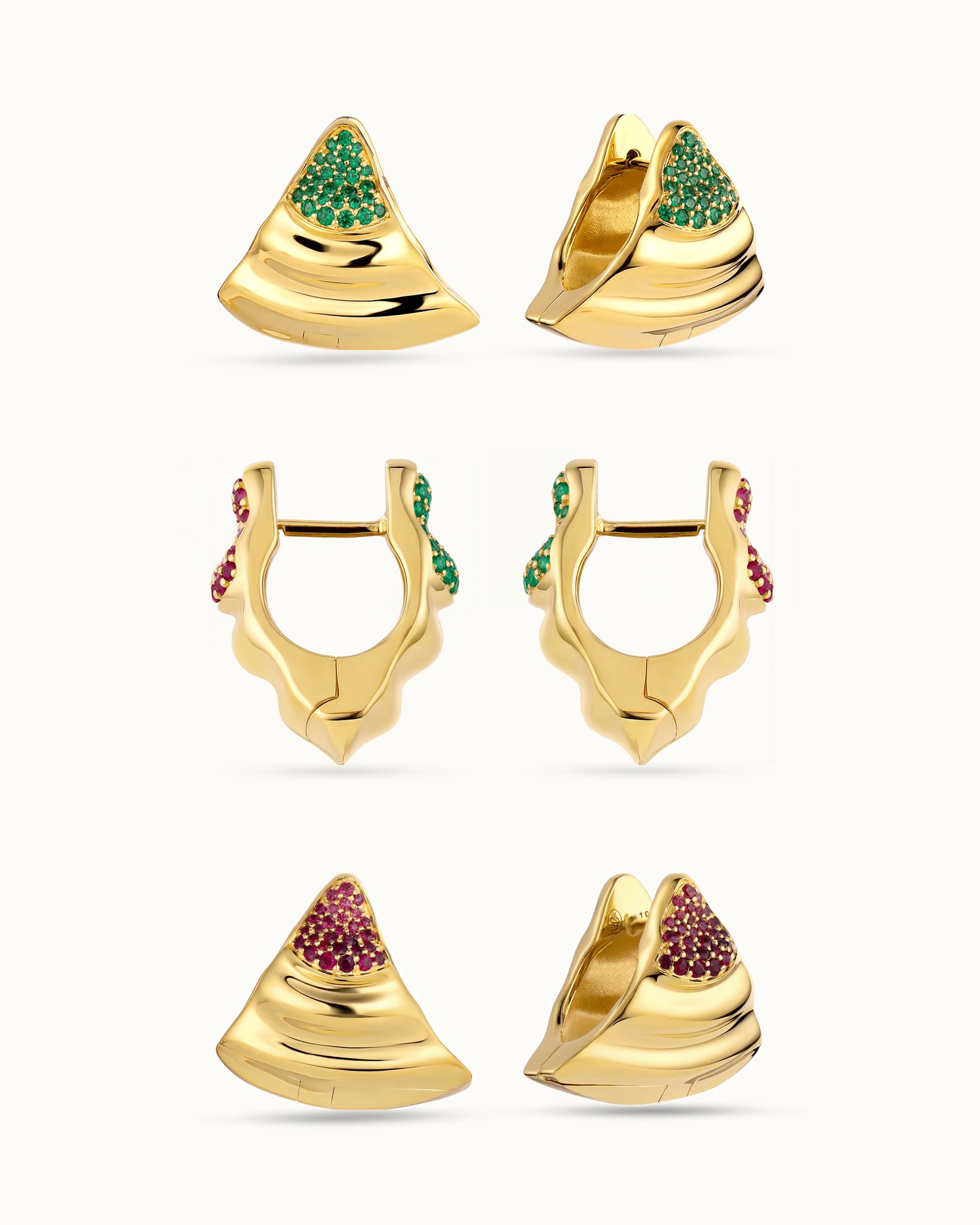 Reversible Ripple Huggies - Emerald & Ruby