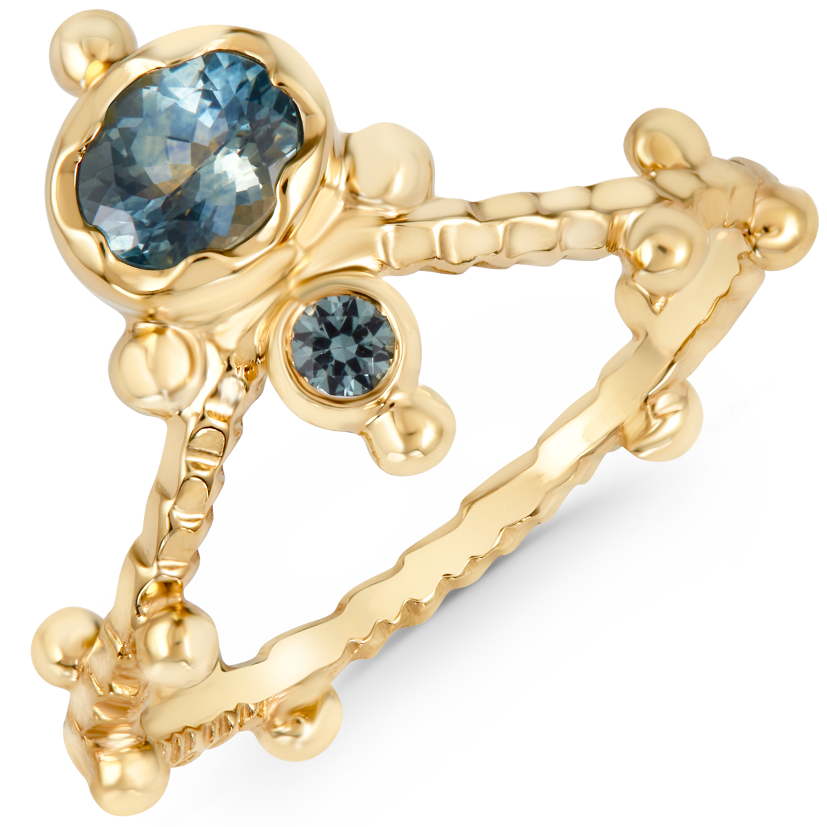 Tiara Ring with Silver Blue Montana Sapphire