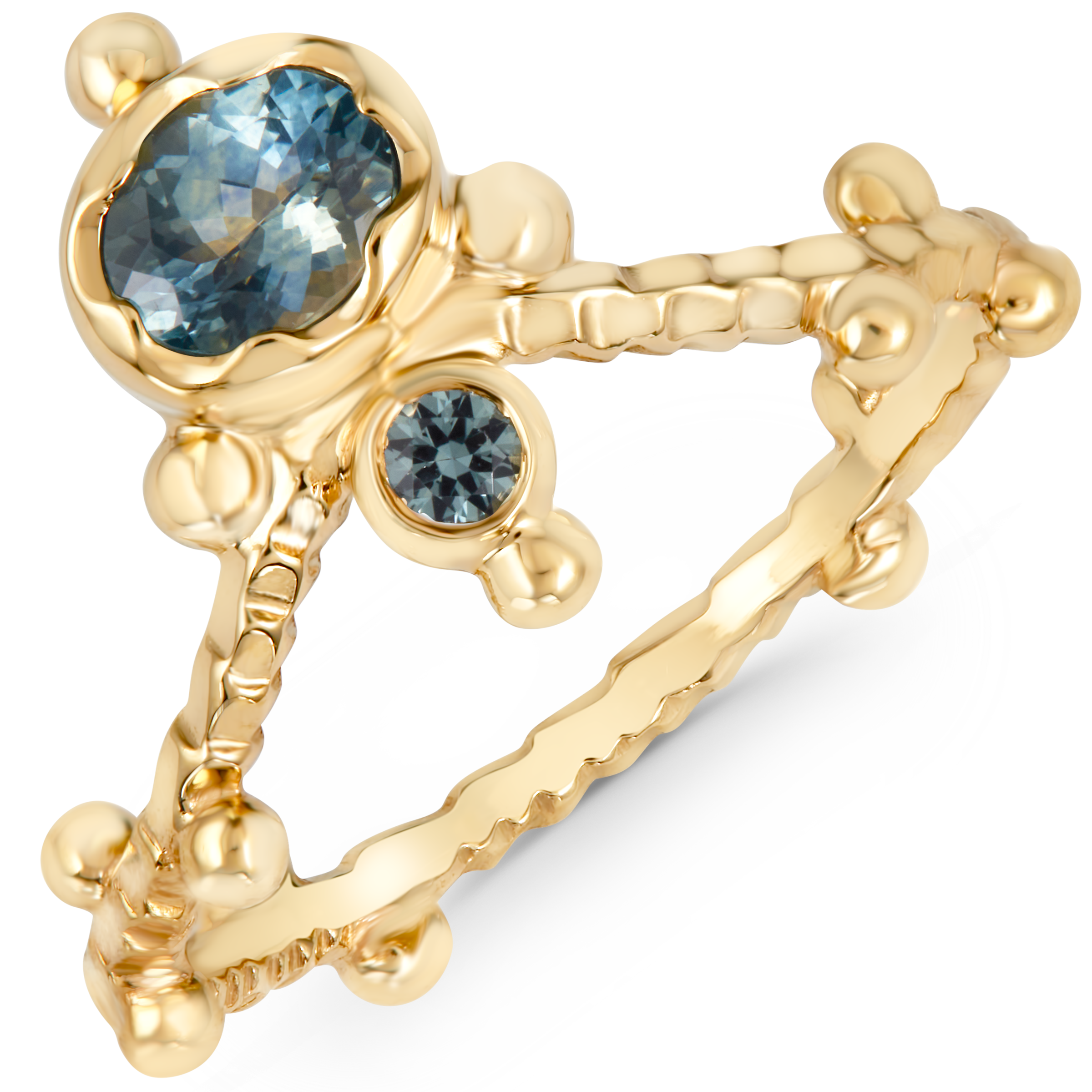 Tiara Ring with Silver Blue Montana Sapphire